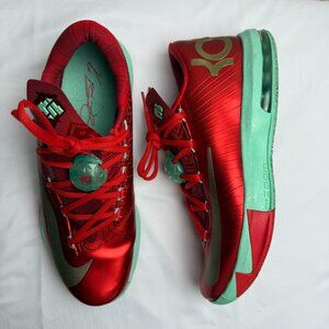 Nike KD 6 Christmas Edition Red/Green Basketball Shoes Mens  8.5 Great Condition